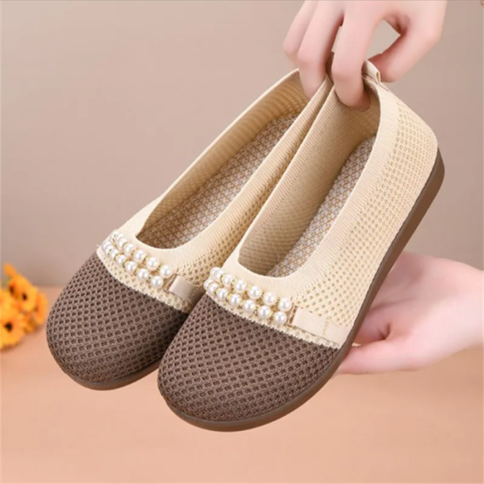 Breathable Mesh Wedge Shoes With Beef Tendon Sole For Daily Walking