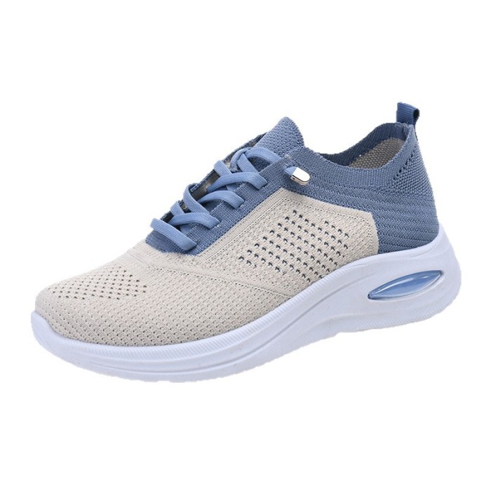 Low Top Lace Up Sock Style Soft Sole Sports Shoes For Women Spring Summer Autumn Daily Wear