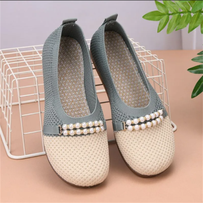 Breathable Mesh Wedge Shoes With Beef Tendon Sole For Daily Walking