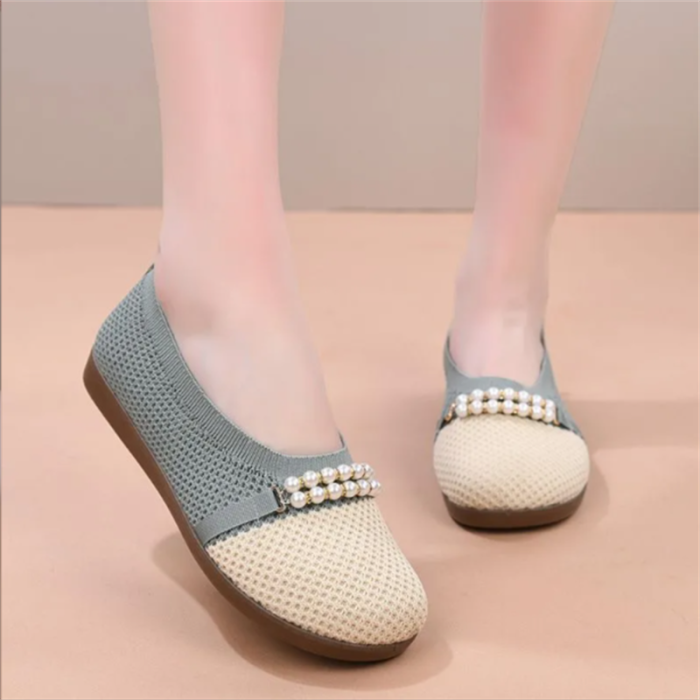 Breathable Mesh Wedge Shoes With Beef Tendon Sole For Daily Walking