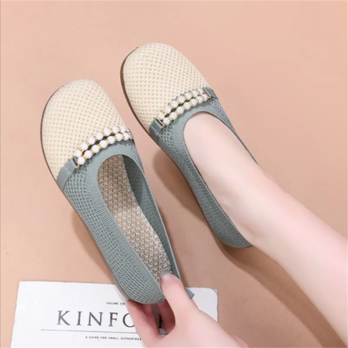 Breathable Mesh Wedge Shoes With Beef Tendon Sole For Daily Walking