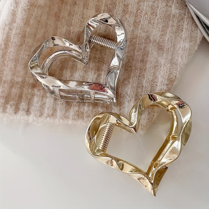 Elegant Metal Heart Hairpin, Fashion Hair Clip For Women Daily Styling