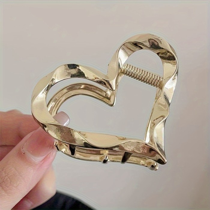 Elegant Metal Heart Hairpin, Fashion Hair Clip For Women Daily Styling