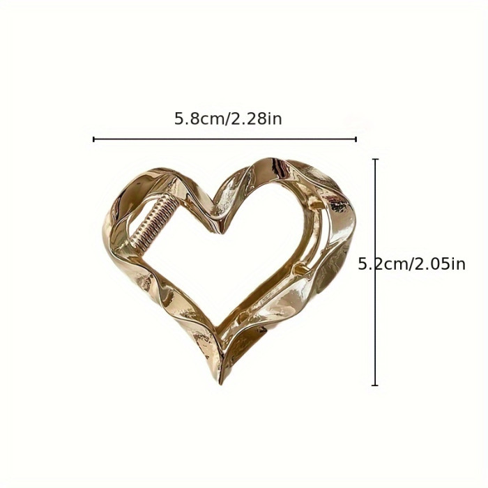 Elegant Metal Heart Hairpin, Fashion Hair Clip For Women Daily Styling
