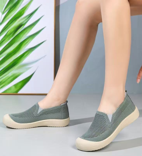 Round Toe Hollow Elastic Breathable Mesh Shoes For Women Summer Daily Casual