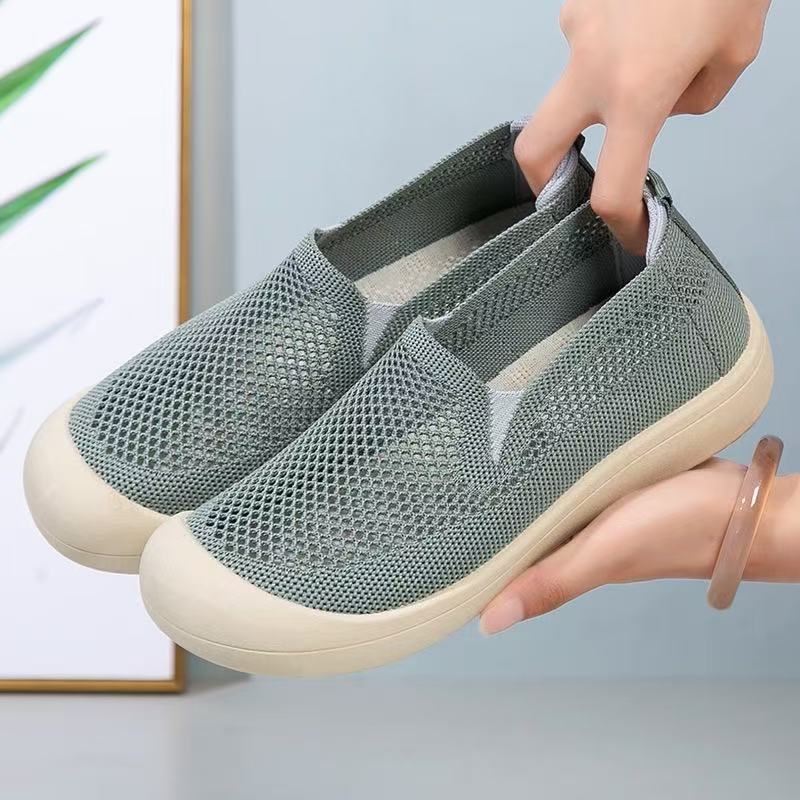 Round Toe Hollow Elastic Breathable Mesh Shoes For Women Summer Daily Casual