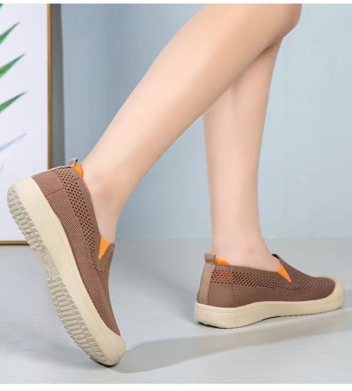 Round Toe Hollow Elastic Breathable Mesh Shoes For Women Summer Daily Casual