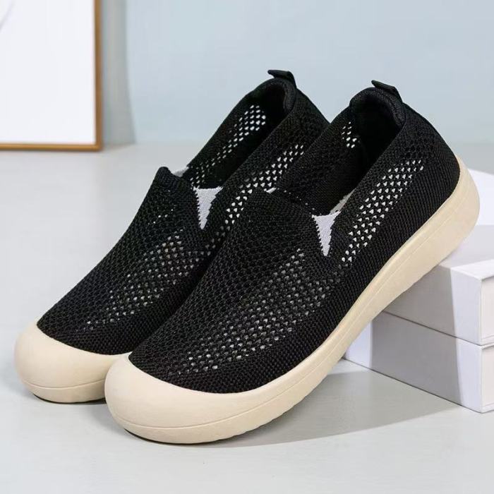 Round Toe Hollow Elastic Breathable Mesh Shoes For Women Summer Daily Casual