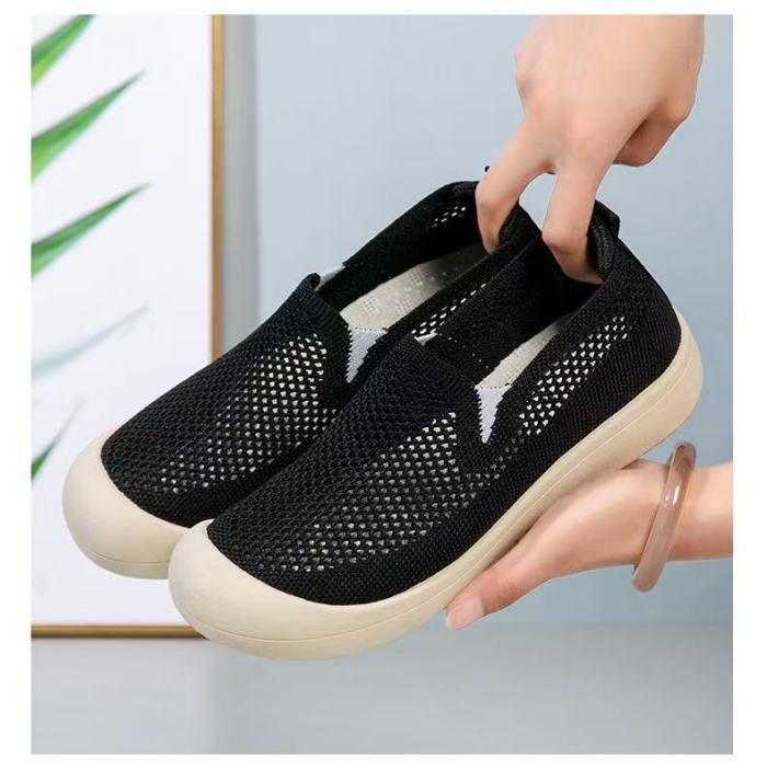 Round Toe Hollow Elastic Breathable Mesh Shoes For Women Summer Daily Casual