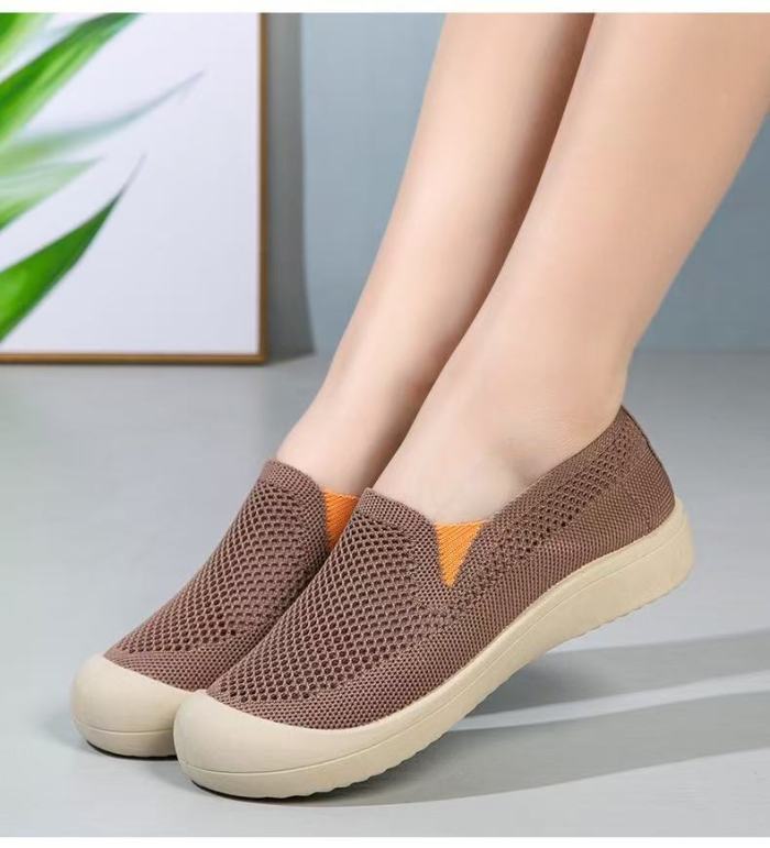 Round Toe Hollow Elastic Breathable Mesh Shoes For Women Summer Daily Casual