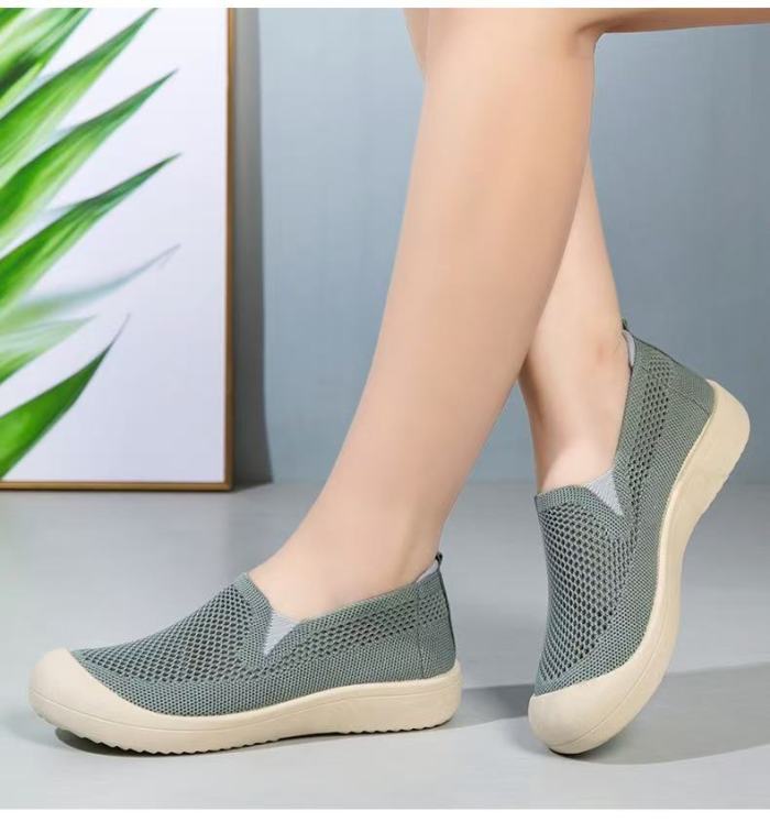 Round Toe Hollow Elastic Breathable Mesh Shoes For Women Summer Daily Casual