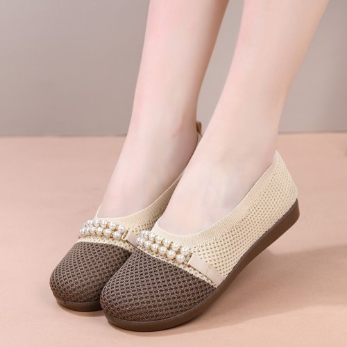 Breathable Mesh Wedge Shoes With Beef Tendon Sole For Daily Walking
