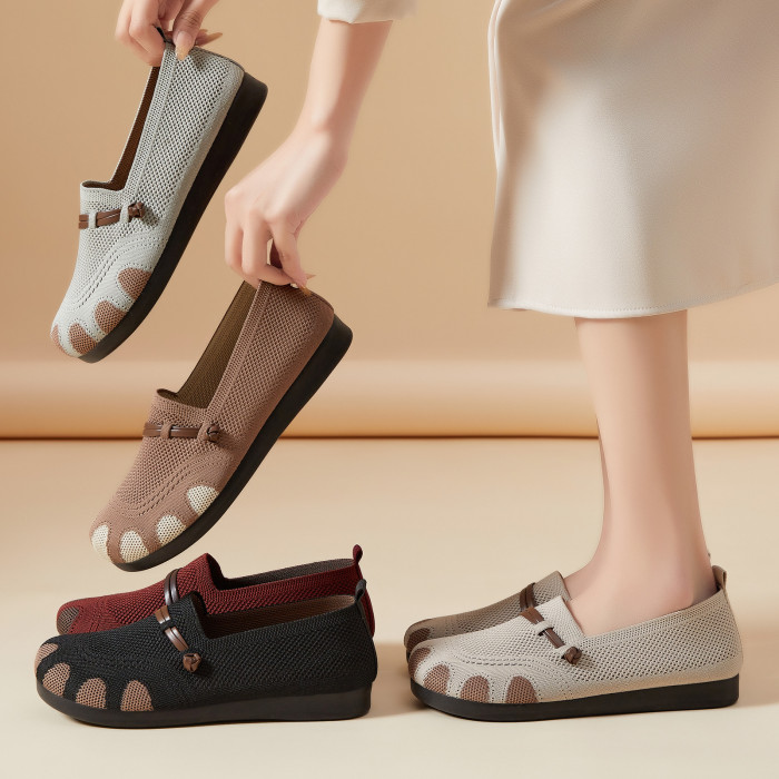 Mesh Knit Slip-On Loafers For Daily Walking Spring Casual