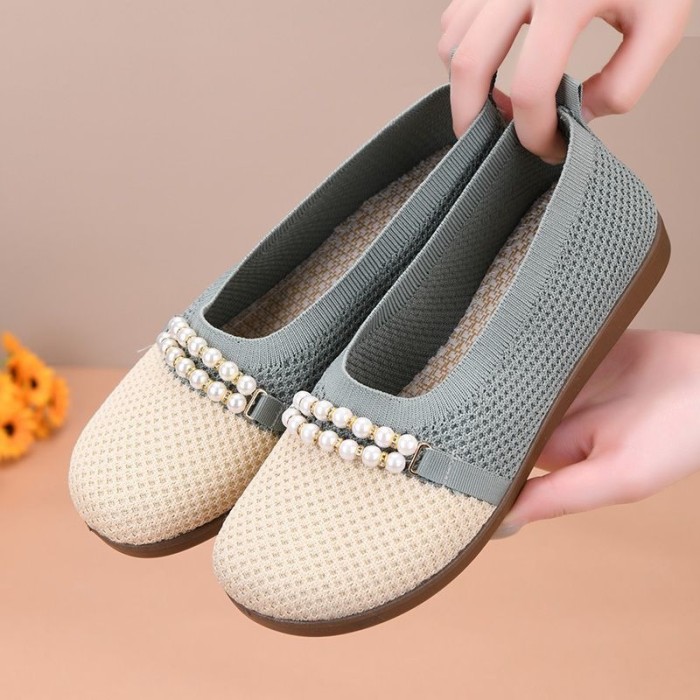 Breathable Mesh Wedge Shoes With Beef Tendon Sole For Daily Walking