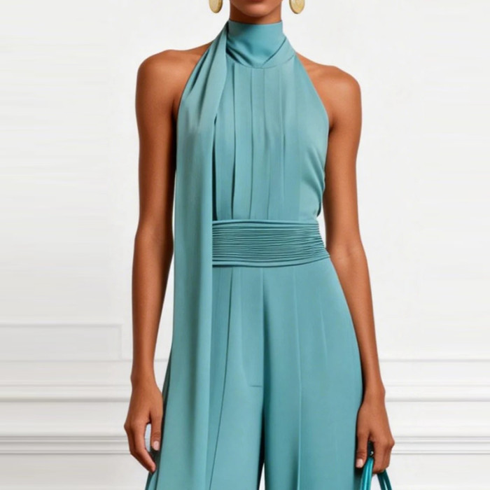 Hollow Out High Waist Sleeveless Jumpsuit For Commute & Party