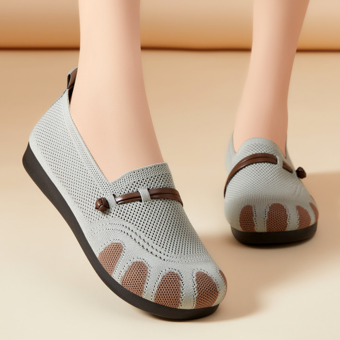 Mesh Knit Slip-On Loafers For Daily Walking Spring Casual