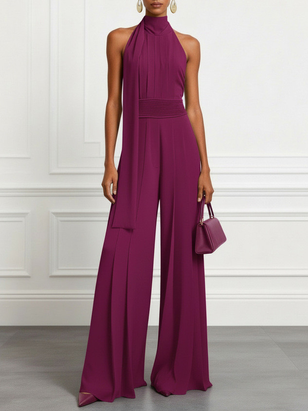 Hollow Out High Waist Sleeveless Jumpsuit For Commute & Party
