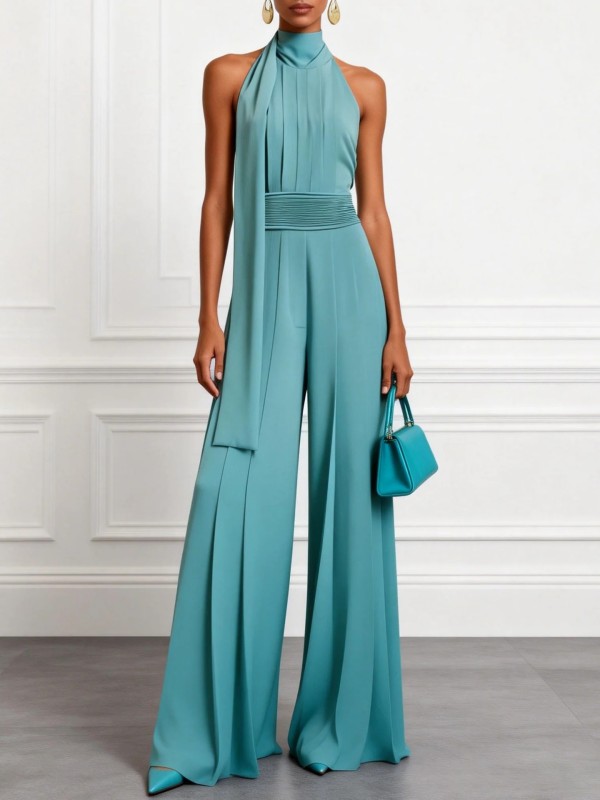 Hollow Out High Waist Sleeveless Jumpsuit For Commute & Party