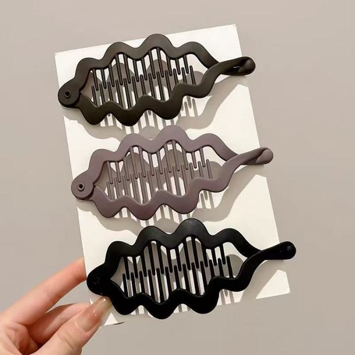 3-Pack Matte Solid Anti-Slip Banana Hair Clips For Thick Hair Daily Wear And Casual Gatherings