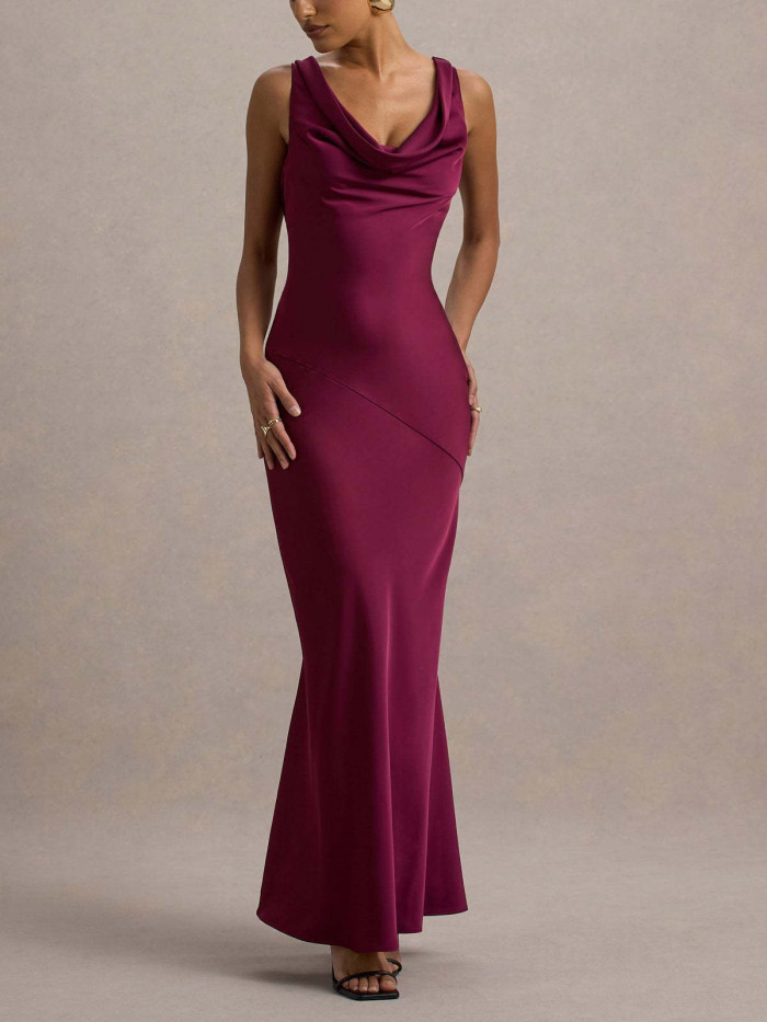 Slim Sleeveless Backless Camisole Maxi Dress For Party And Summer Occasions