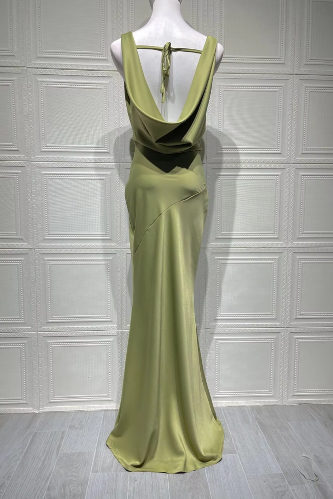 Slim Sleeveless Backless Camisole Maxi Dress For Party And Summer Occasions