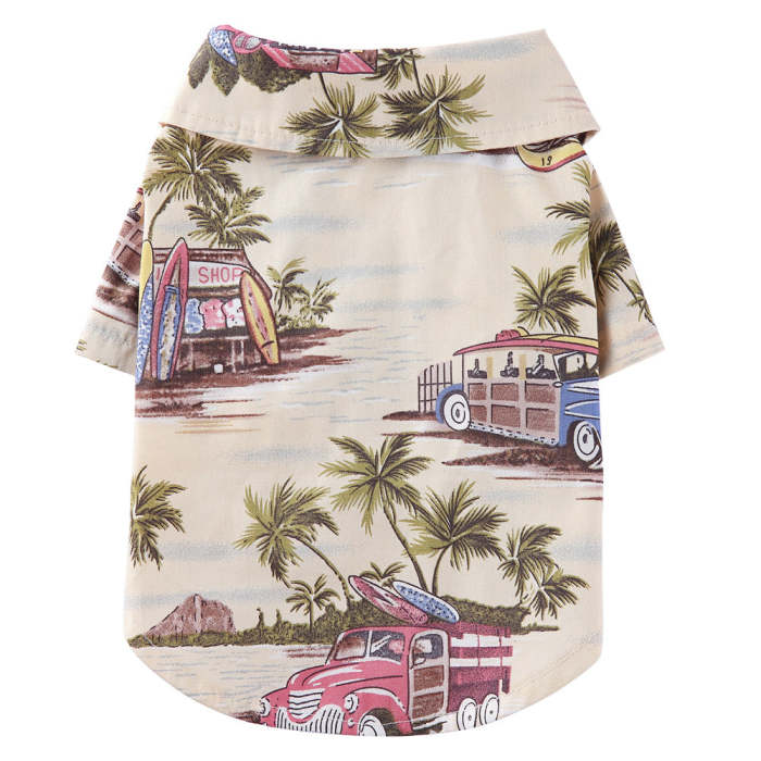 pet beach print shirt