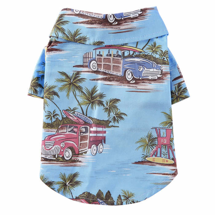 pet beach print shirt