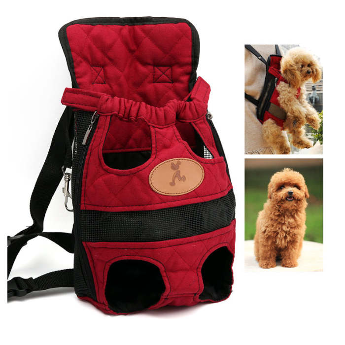 Portable double shoulder dog chest bag pet dog bag