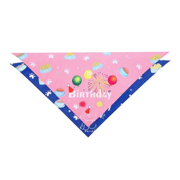 Pet saliva towel hat bow tie birthday party decoration balloon number letters pull flag dog triangle towel