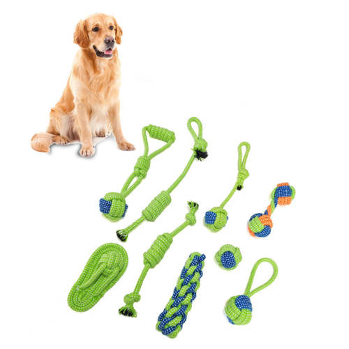 9 piece cotton rope pet toy set
