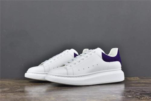 Alexander McQUEEN Oversized Sneaker White Smooth Calf Leather Purple Suede Heel