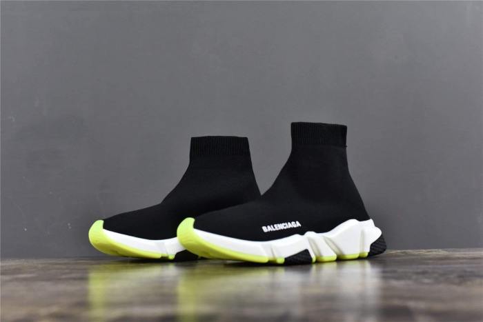 Balenciaga Speed Trainer Black White Neon 2019