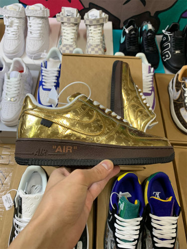 Nike Air Force 1 Monogram Gold Low