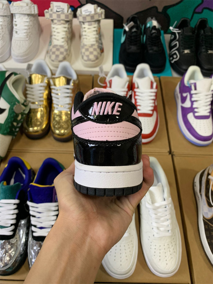 Nike Dunk Low Medium White Patent Black Pink