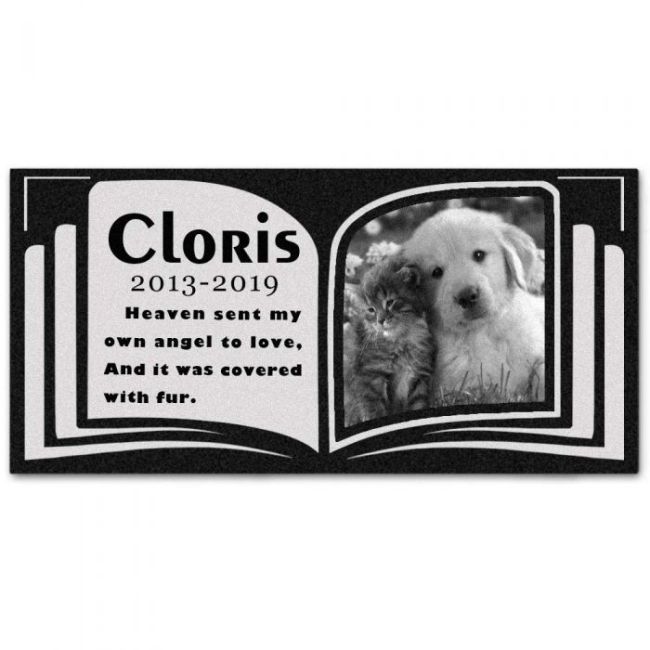 personalized-pet-memorial-stone-granite---engraved-grave-marker-with-custom-picture---flip-book