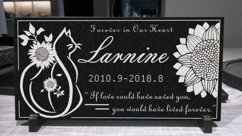 personalized-memorial-stone-plaque-for-cats---durable-water-proof-pet-headstone--garden-grave-marker--cat-and-sunflower