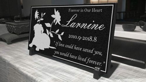 personalized-memorial-stone-plaque-for-dogs---durable-water-proof-pet-headstone--garden-grave-marker--dog-and-flower