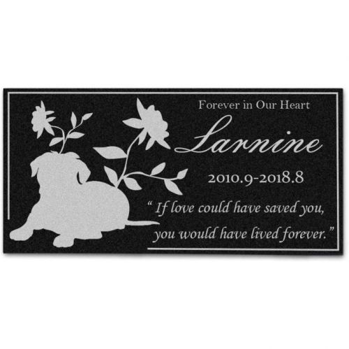 personalized-memorial-stone-plaque-for-dogs---durable-water-proof-pet-headstone--garden-grave-marker--dog-and-flower