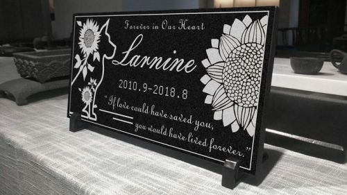 personalized-memorial-stone-plaque-for-dogs---durable-water-proof-pet-headstone--garden-grave-marker---dog-and-sunflower