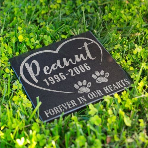 personalized-memorial-pet-stone-granite---forever-in-our-hearts-engraved-headstone