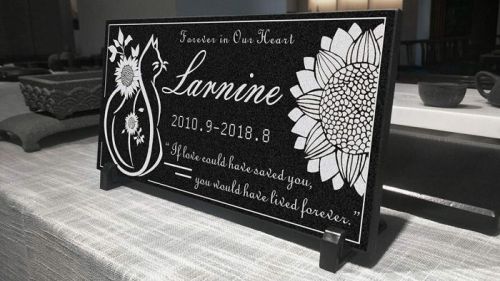 personalized-memorial-stone-plaque-for-cats---durable-water-proof-pet-headstone--garden-grave-marker--cat-and-sunflower