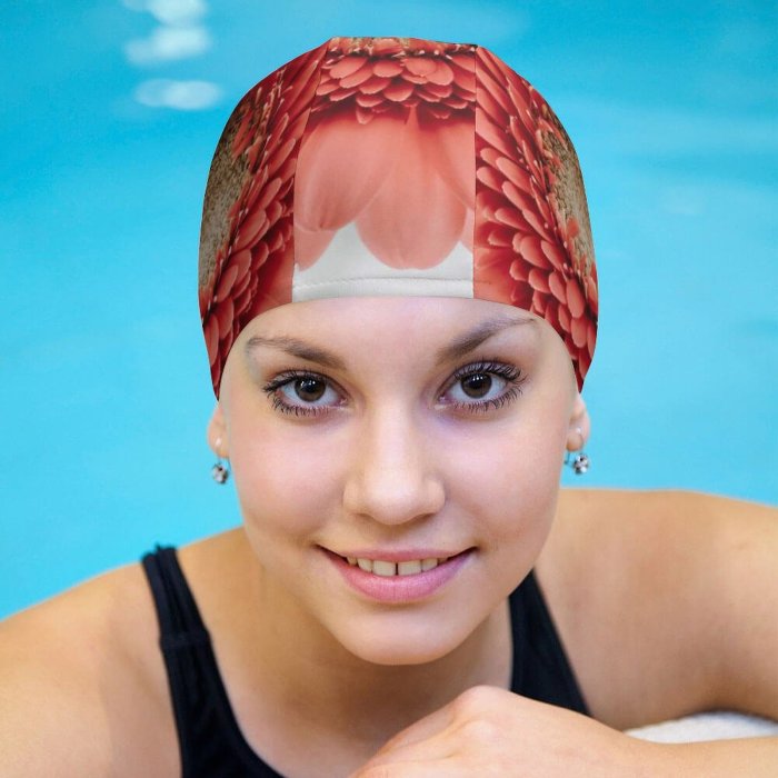 Swimming Cap Paweł Czerwiński Flowers Gerbera Daisy Flower Closeup Macro  Bloom Spring Flower Elastic,suitable for long and short hair