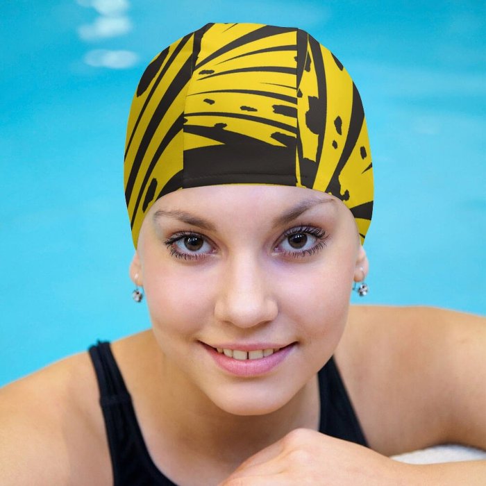 Swimming Cap Explosive,explosion,bomb,sign,symbol,icon Elastic,suitable for long and short hair