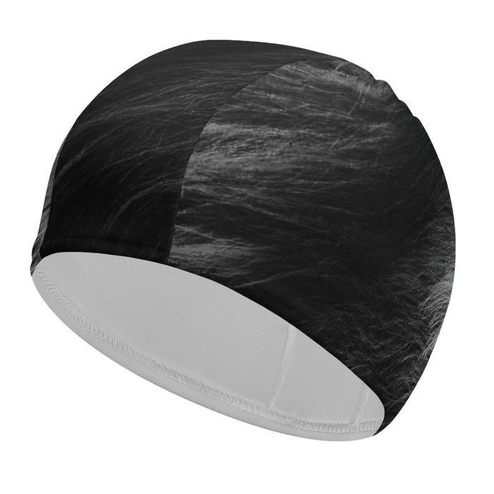 Swimming Cap Randy Rodriguez Black Dark Lion Wild Elastic,suitable for long and short hair