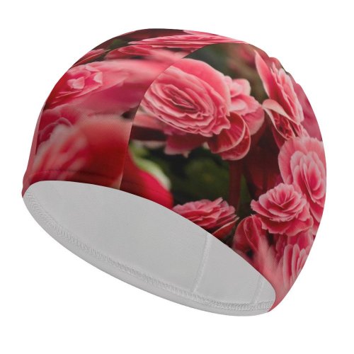 Swimming Cap Gustavo Tabosa Flowers Flowers  Flower Garden Colorful Tuberous Begonia Spring Elastic,suitable for long and short hair