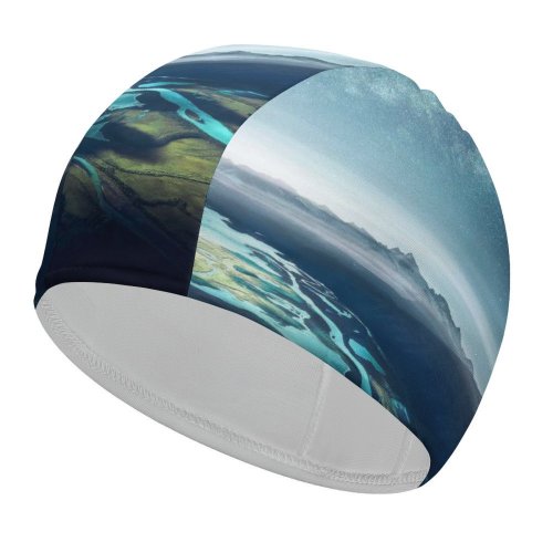 Swimming Cap Grafixart Mountains Starry Sky Night Aerial Landscape Elastic,suitable for long and short hair