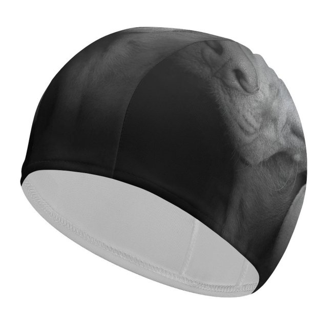 Swimming Cap Randy Rodriguez Black Dark Dog Dark AMOLED Cute Puppies Cute Dog Elastic,suitable for long and short hair