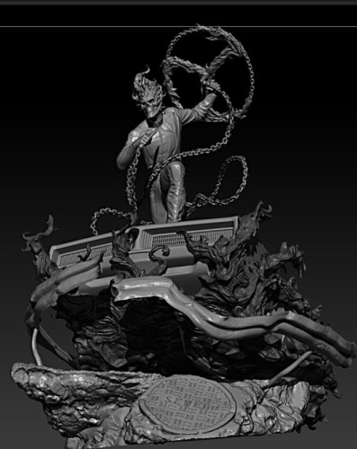 PREORDER SDZ studio Ghost Rider /4 scale Polystone statue TV series Version Intention money