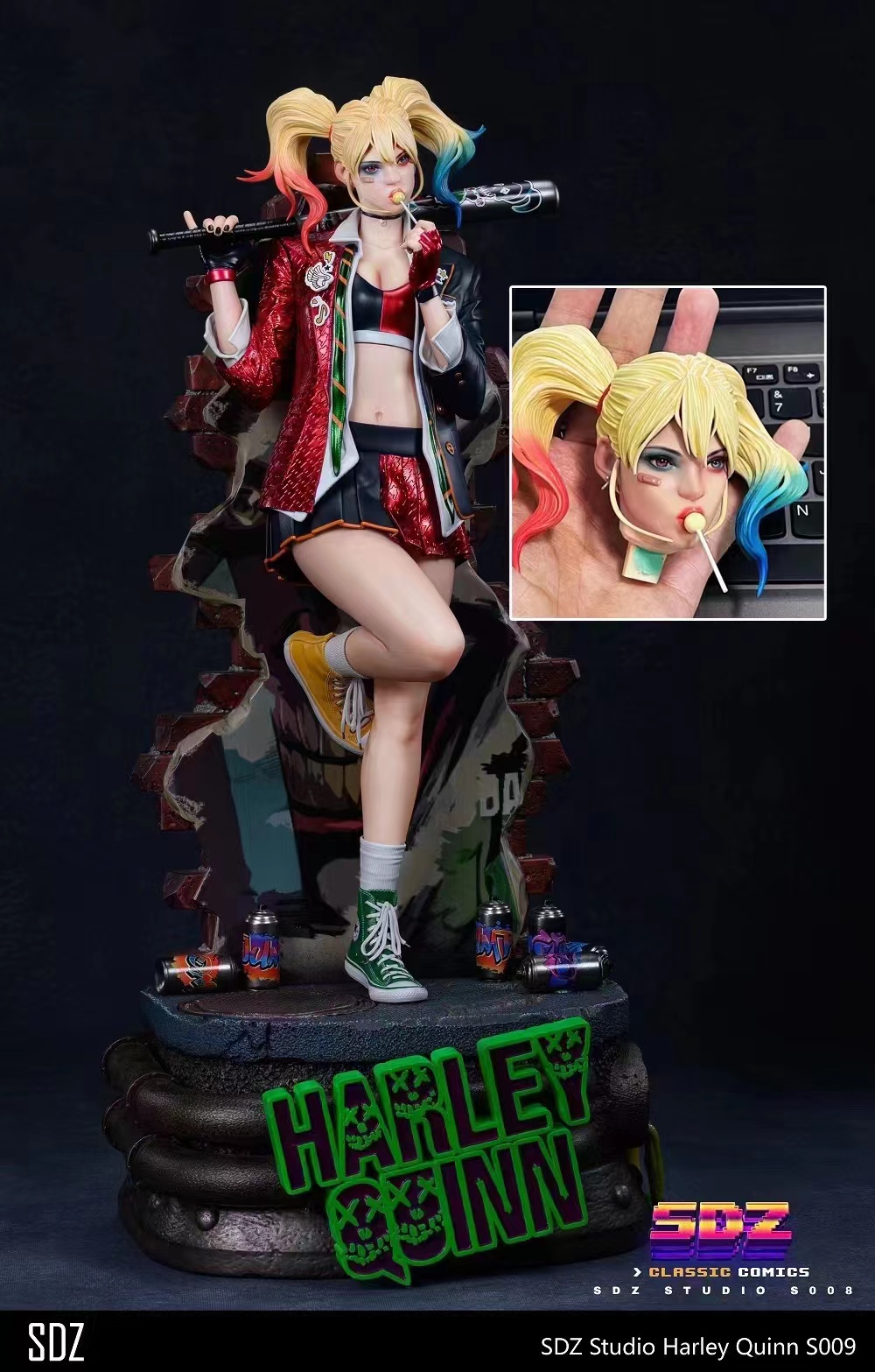 In stock SDZ studio S009 Harley Quinn 1/4 scale Polystone statue
