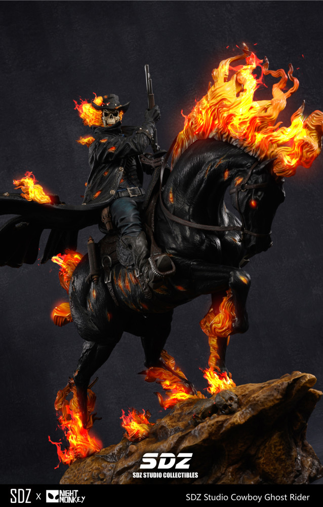 Out of stock   Marvel SDZ studio SDZ x NMT COWBOY GHOST RIDER 1/4 Scale Statue Polystone  figure